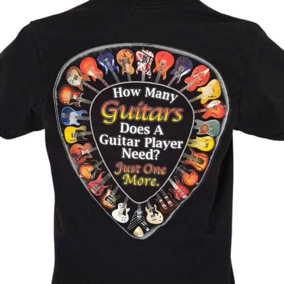 Guitar Player T Shirt Mens Size Small Black Just One More Guitar - Picture 1 of 6